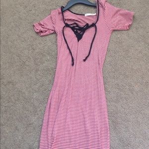 Pink and black dress